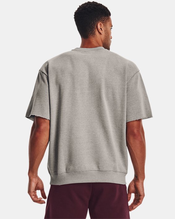 Men's Project Rock Iron Paradise Heavyweight Terry Crew in Gray image number 1